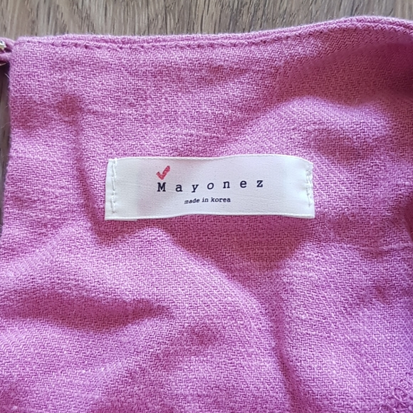 Korean Pink Linen Top - Picture 4 of 4